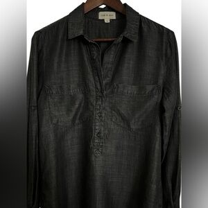 Cloth & Stone Charcoal Black Pull Over Shirt, Size M
